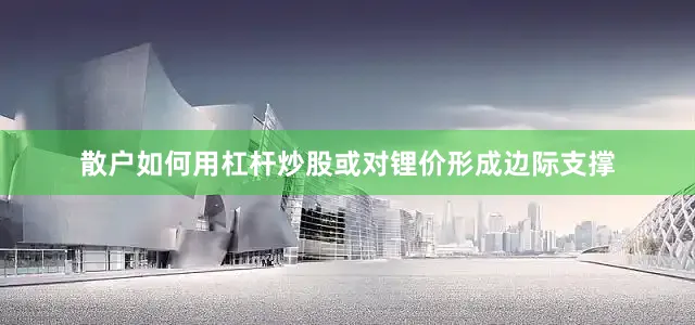 散户如何用杠杆炒股或对锂价形成边际支撑