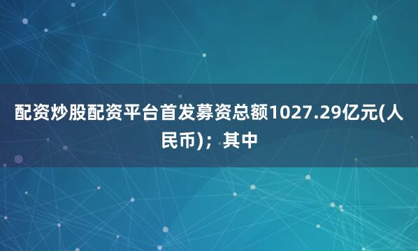 配资炒股配资平台首发募资总额1027.29亿元(人民币)；其中