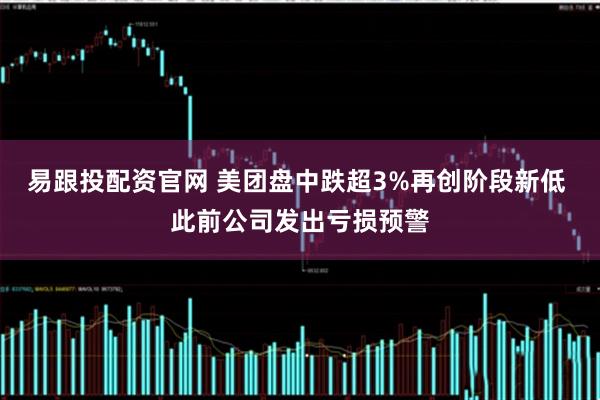 易跟投配资官网 美团盘中跌超3%再创阶段新低 此前公司发出亏损预警